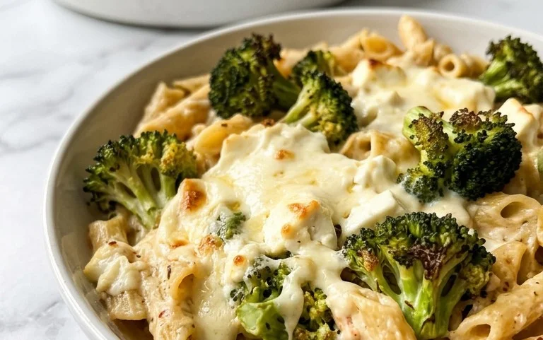 Cremige Feta Brokkoli Pasta: Schnelles Ofen-Abendessen