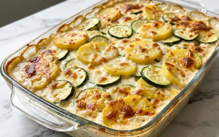 Kartoffel-Zucchini-Auflauf: Cremig, lecker & einfach zubereitet