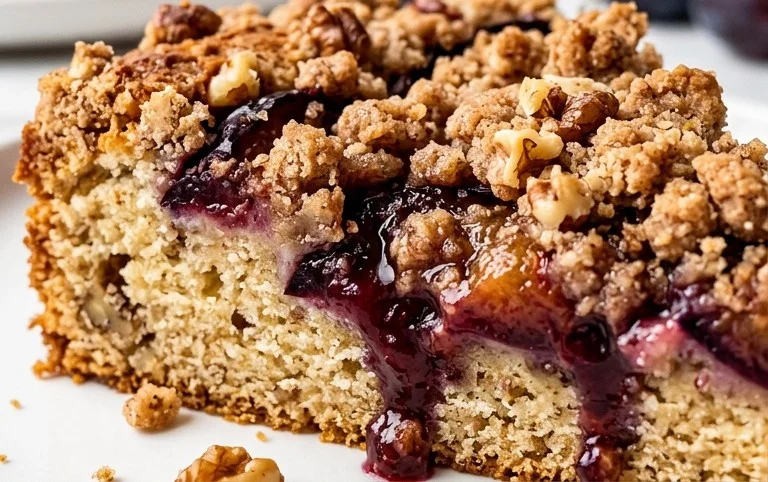 Walnuss-Zwetschgenkuchen mit Zimt-Streuseln